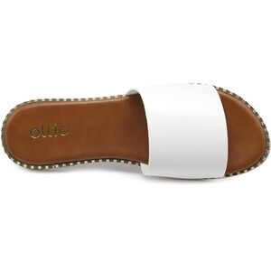 Ollio Women's Shoes Simple Comfort Slide Sandals in white